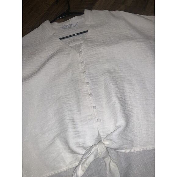 crosby by mollie burch Button Up Silver Iridescent Fabric Nwot 148$ - Picture 3 of 6